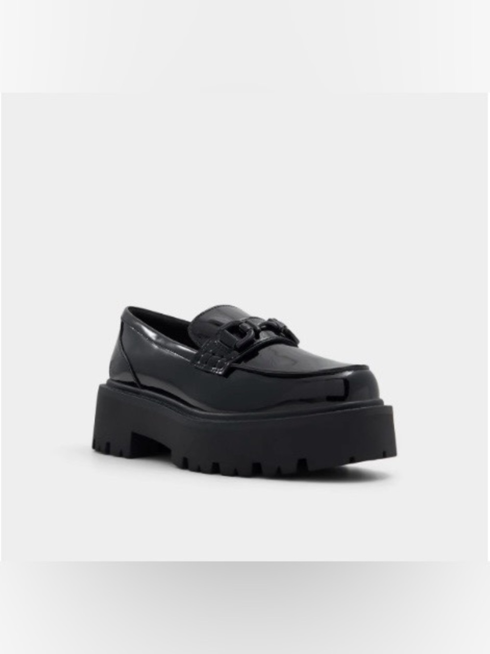 Aldo Black Patent Platform Loafers Size 9 - Picture 4 of 16